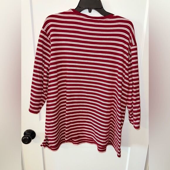 Karen Scott Red 3/4 Sleeve Boxy Tee - Picture 4 of 4